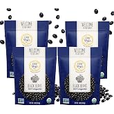 1000 SPRINGS MILL - Organic Black Beans | Used for Soups, Salads, Chili, Dips or Various Breakfast Dishes | Bulk Dry Black Beans | Resealable Bag | Vegan Friendly | 16oz (Pack of 4)