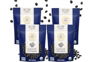 1000 SPRINGS MILL - Organic Black Beans | Used for Soups, Salads, Chili, Dips or Various Breakfast Dishes | Bulk Dry Black Beans | Resealable Bag | Vegan Friendly | 16oz (Pack of 4)