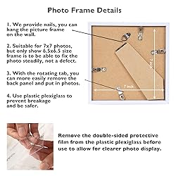 JCJMY 7x7 Picture Frame White for Wall Hanging or