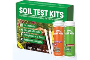 AKSBTEC 4-in-1 Soil Test Kit for Lawns & Gardens – 40 Tests (pH, Nitrogen, Phosphorus, Potassium) – Easy Soil Testing Kit for Vegetable Garden, Lawn & Plants