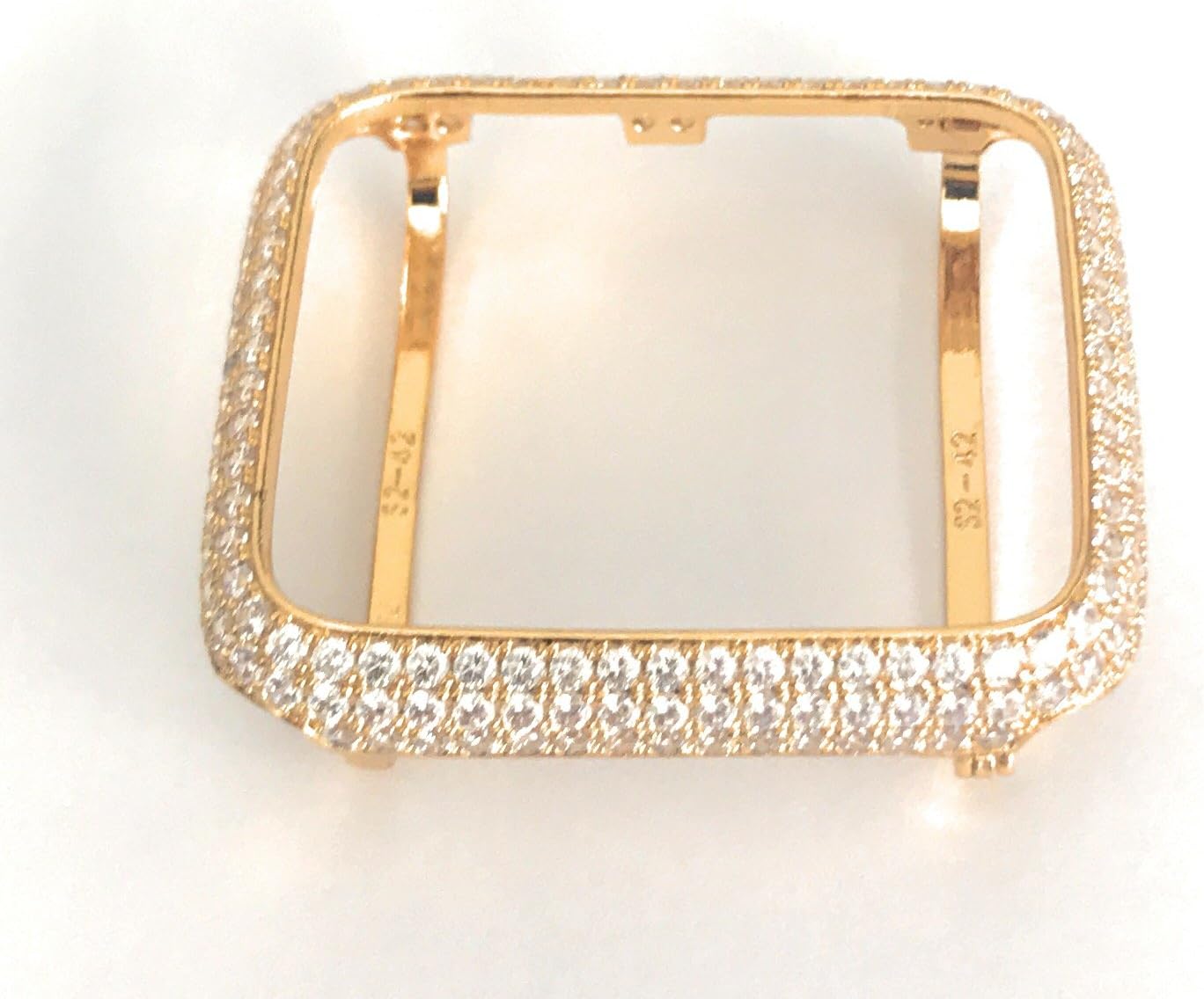 Series 1,2,3 Bling Apple Watch Crystal Diamond Zirconia Yellow Gold Case Bumper Insert Bezel 38/42mm
