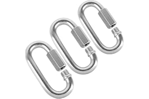 3 Packs Quick Link M8 5/16 Inch Stainless Steel Chain Connector by KINJOEK, 8mm Heavy Duty D Shape Locking Looks for Hammock,