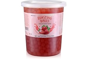 BREXONIC Strawberry Boba Pearls Popping Bursting Boba, Tapioca Pearls For Bubble Tea, No Artificail Colors (2 LB 1 Pack)