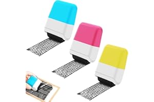 3PCS Confidential Stamp - Identity Theft Protection Roller Stamp Guard Your Id Address Blocker Privacy Ink Roller for Mail Ad