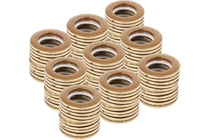 WICHEMI 50PCS Curtain Grommets 1-9/16"(40mm) Inner Diameter Plastic Curtain Rings Nanoscale Low Noise Drapery Rings Matte Coffee