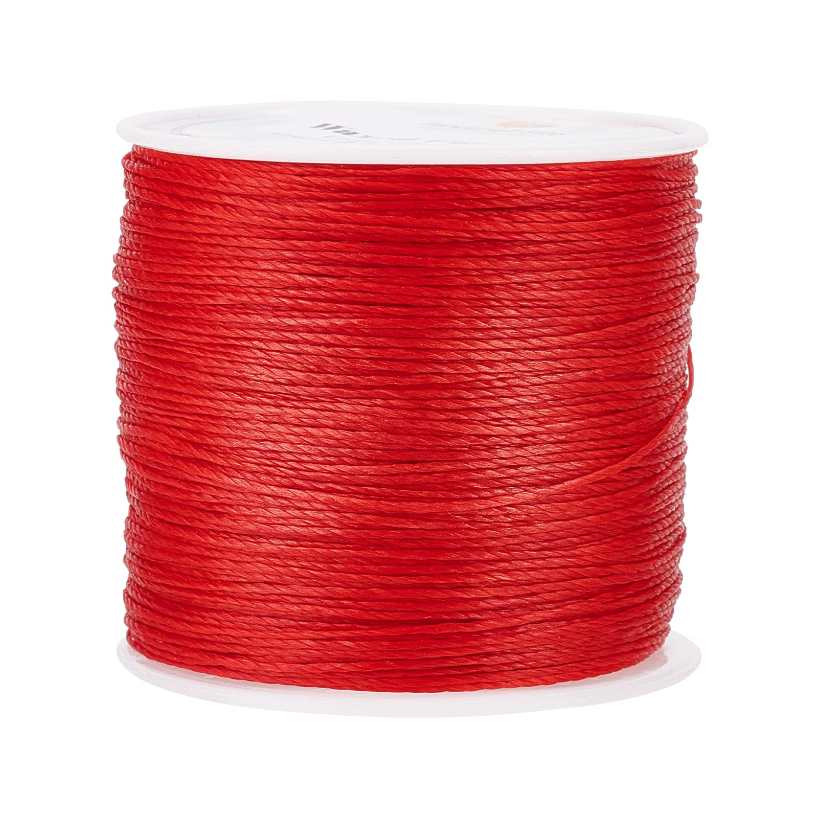 PH PandaHall 116yards Red Waxed Polyster Cord Thread, 0.5mm Round Beading Crafts String Spool Thread Cord Wire for Ethnic Bracelet Neckalce Jewellery Making Christmas Macrame Dreamcatchers, 106m