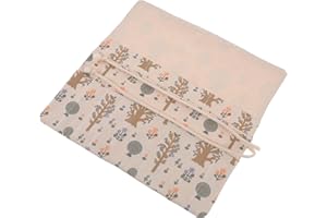 CONGARTENO Canvas Painting Brush Roll Bag 20-Slot Crochet Hook Case Needle Organizer Pouch for Watercolor