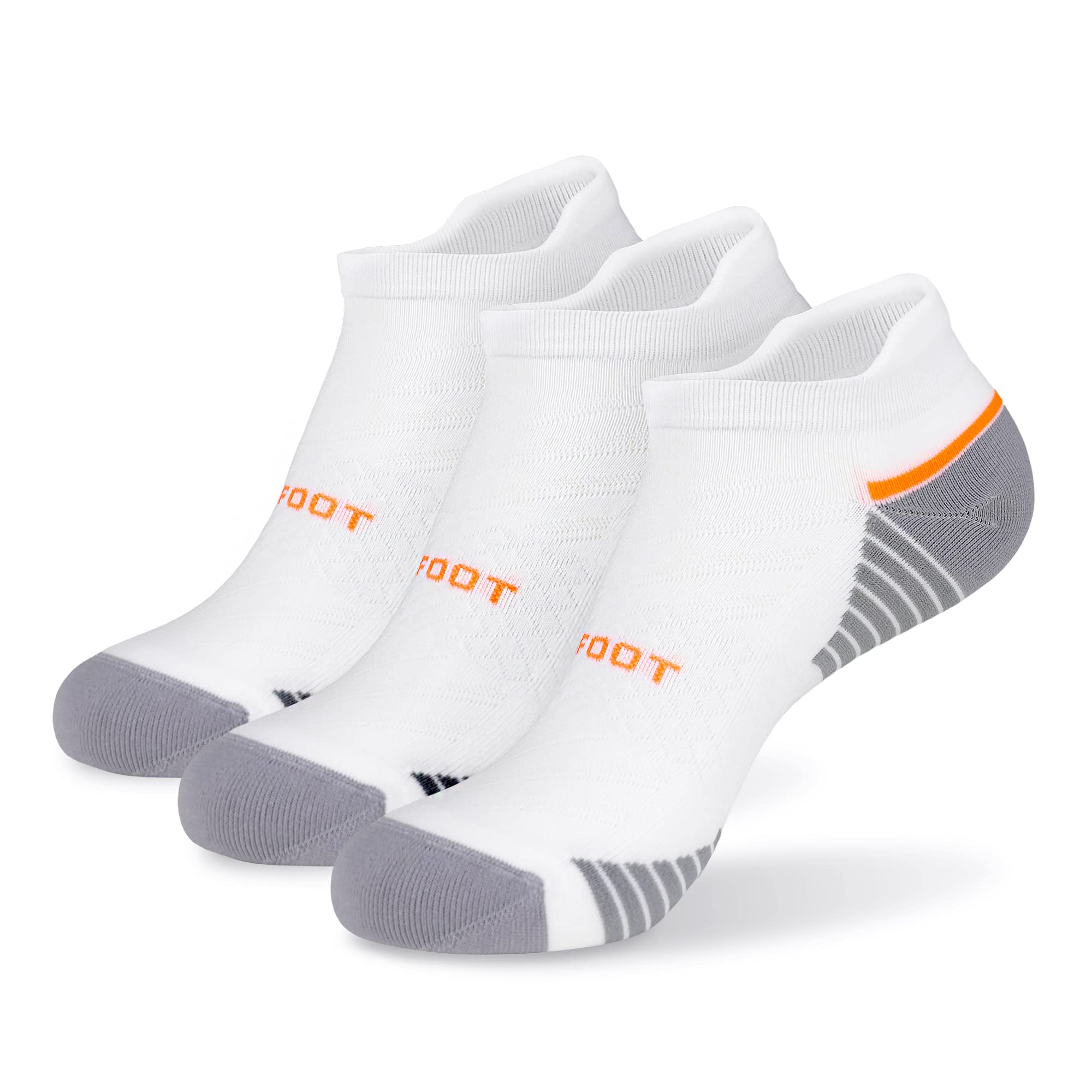 Photo 1 of MONFOOT Men's/Women's 3 Pairs Silky Dry Athletic Cushion Ankle Socks, White Medium Multipack