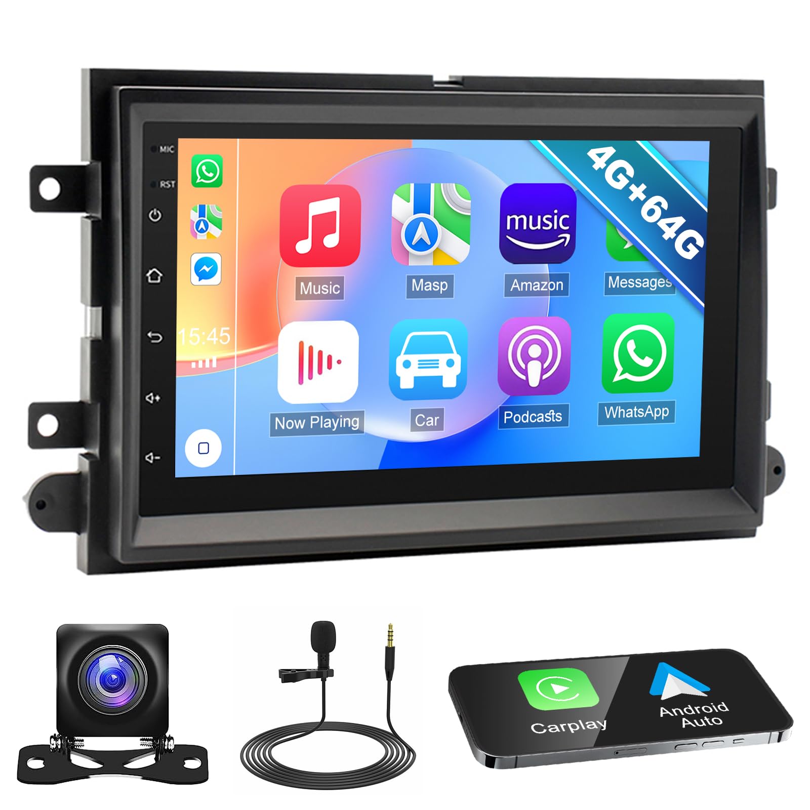 Photo 1 of 7" Car Stereo Radio for Ford F150/F250/F350 2004-2014, Android 13 Car Radio w/CarPlay Android Auto Radio, Support WiFi GPS Bluetooth Backup Camera Mic-4+64G