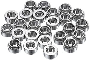 uxcell 25Pcs Self-Clinching Nuts, 1/4"-20 x 0.26 304 Stainless Steel Pressure Rivet Nut Mounting Hardware Fastener for Constr