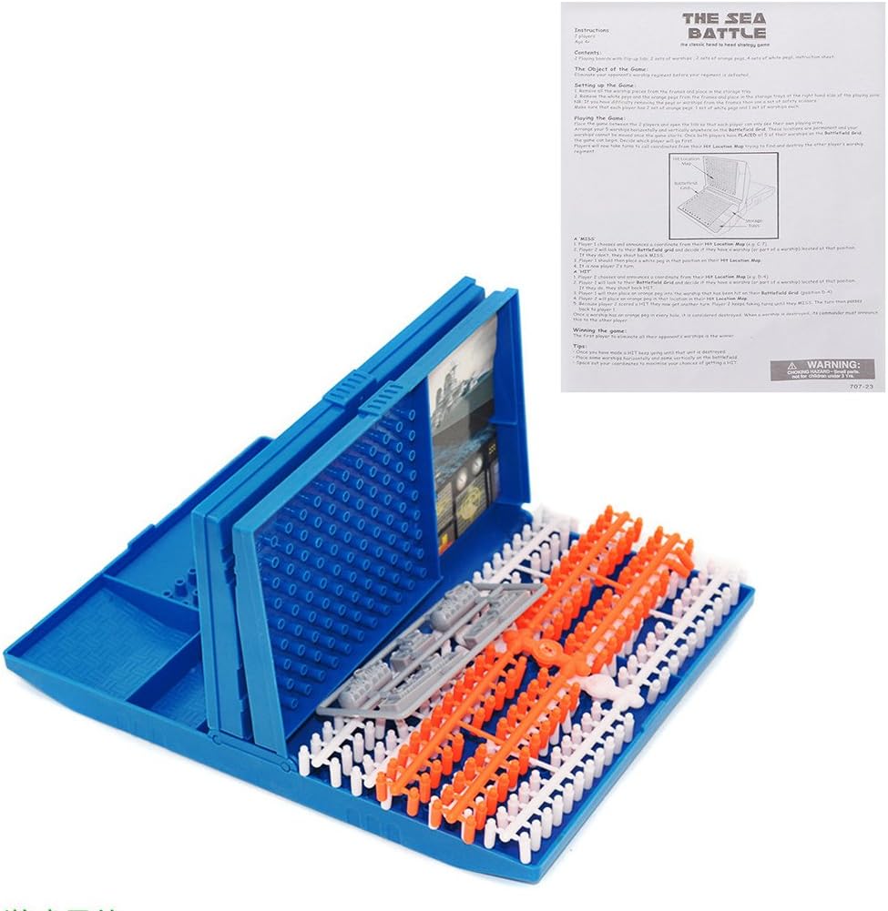 HOWWOH Board Game, Battleships Sea Battle Traditional Family Fun Combat Strategy Board Game