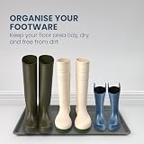 DIVCHI Grey Plastic Boot Tray with Raised Edges Multipurpose Entryway view 3