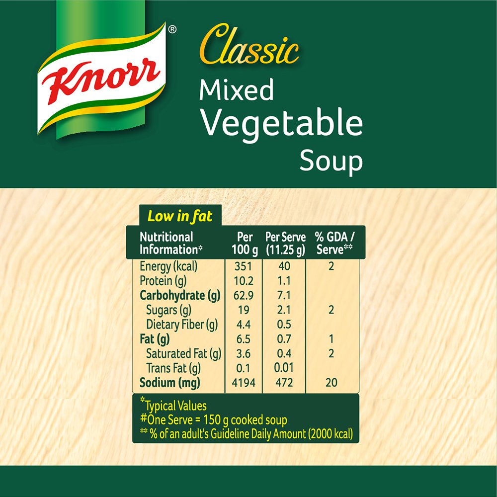 Knorr Vegetable Soup Nutritional Information Runners High Nutrition