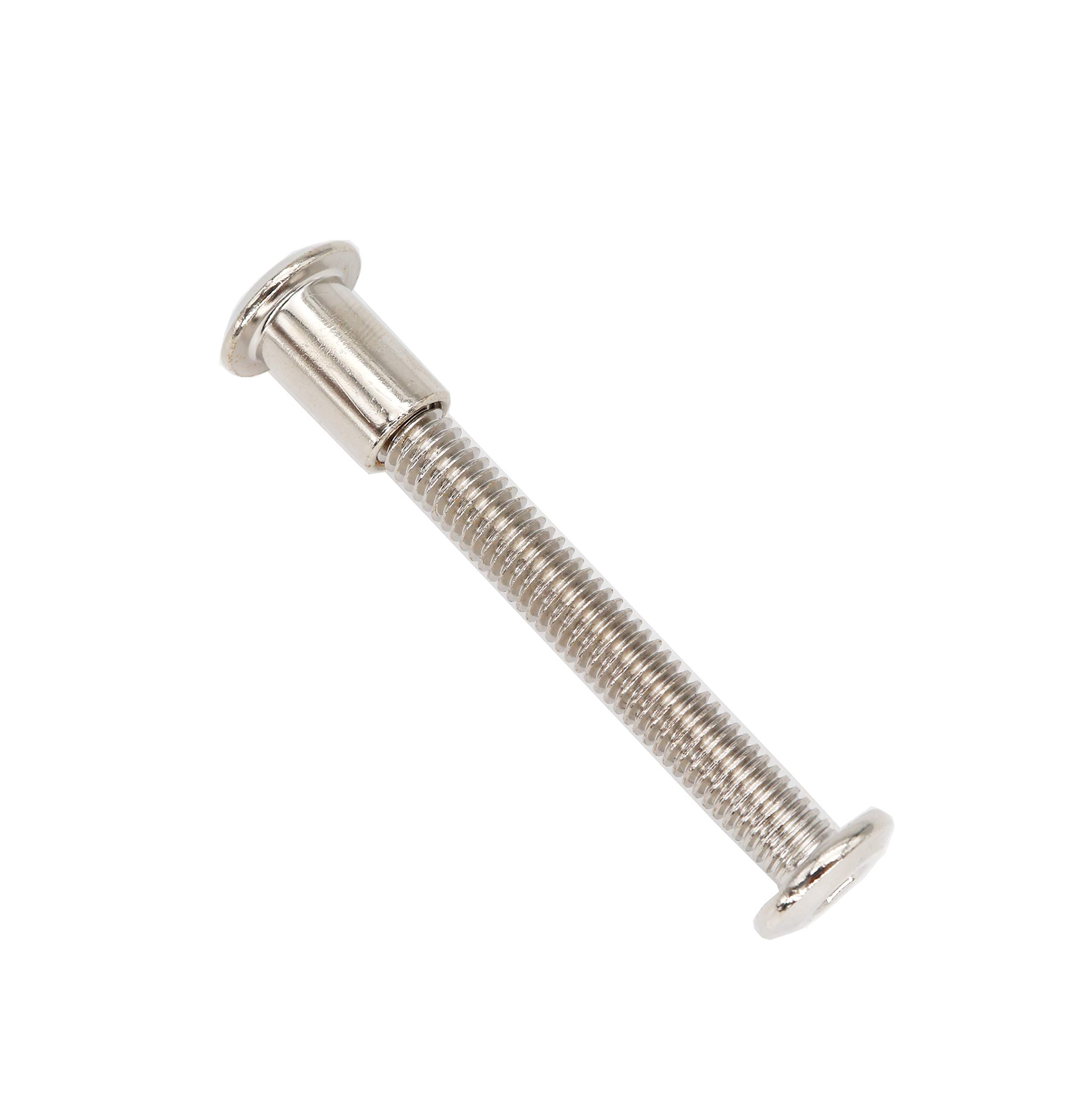 binifiMux 10-Pack M6x60mm Rivet Countersunk Hex Socket Cap Bolts and Hex Head Barrel Nuts for Furnitures Cribs Chairs, Nickel Plated — image 1