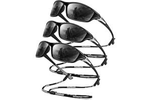OUKEMAX Polarized Sunglasses-Men Sports Sunglasses: Mens Sunglasses Polarized Running Sun Glasses Driving Fishing 3 Packs