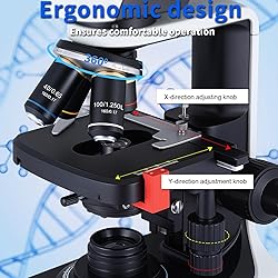 OOZSTAR 40X-2500X Binocular Microscope, WF10x and