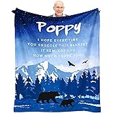 KJACGAD Poppy Gifts from Grandchildren Grandkids, Birthday Gifts for Poppy from Granddaughter Grandson, Grandpa Gifts Throw Blanket 60" x 50"