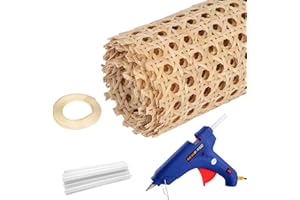 ZIAERKOR Cane Webbing Roll, Rattan Cane Fabric Pre-Woven, Rattan Sheet for DIY Projects Cupboard Chair Furniture Cabinet (Set 13.77"x59'')