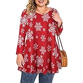 BELAROI Plus Size Tops For Women 3/4 Sleeve Comfy Tunic For Leggings Loose Casual T-Shirt