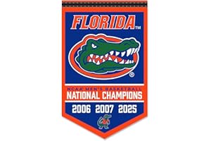 COLLEGE FLAGS & BANNERS CO. Florida Gators 3 Time College Basketball National Champions Banner