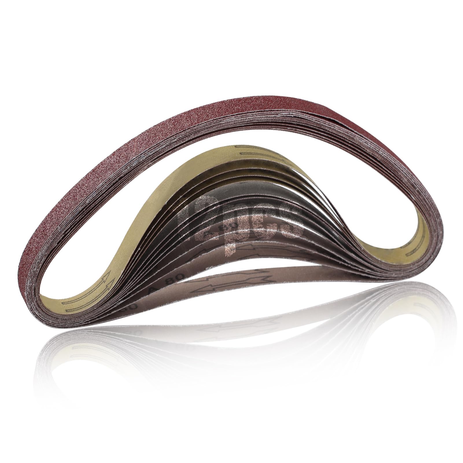 SPEEDWOX 1 x 30 Inch Sanding Belts Aluminum Oxide Sanding Belt 12 Pcs(4 Each of 80 120 150 Grits) Aluminum Oxide for Sander Premium Sharpening Sander Belts for Furniture Wood Sharpening Polishing