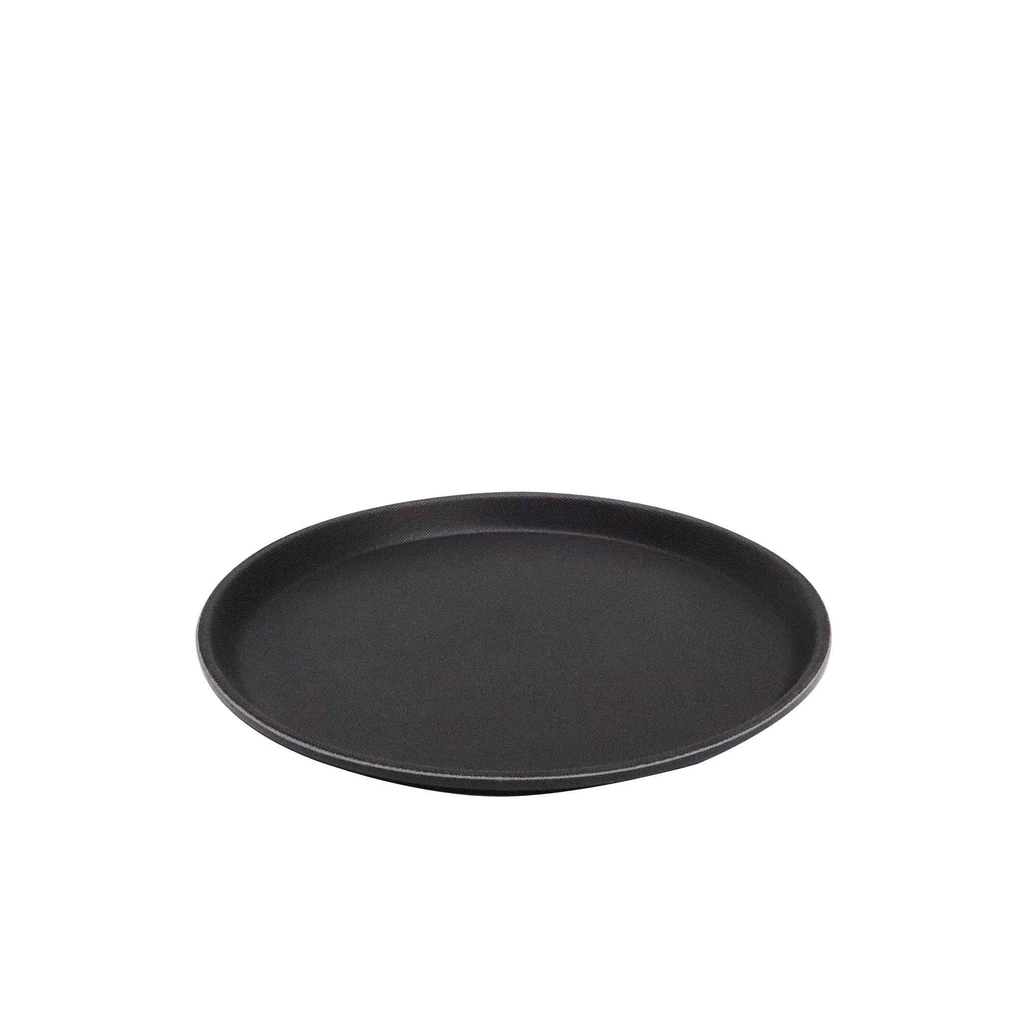 APS "Gastro" Tray Black Serving Tray, Fibreglass Tray with Non-Slip Surface, Diameter 27.5 cm x Height 2 cm, Black