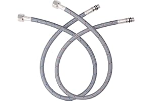 24" Bathroom Kitchen Faucet Hose Braided Nylon Supply Lines 3/8" Female Compression Thread × M10 Male Connector with M8 and 1