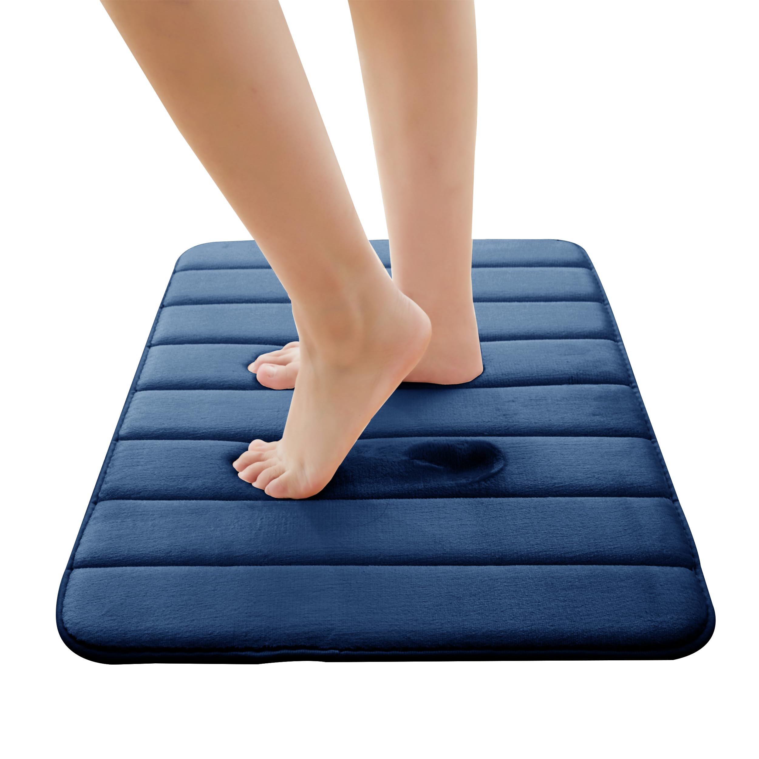 Imperial Rooms Navy Memory Foam Bath Mat (40x60 cm) – Non Slip, Machine Washable, Super Absorbent Bath Mat for Bathroom