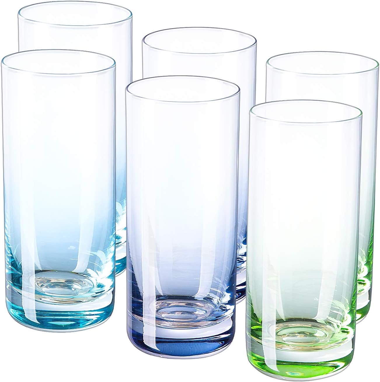 Vastto 13 Ounce Multicolor Highball Drinking Glass