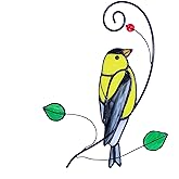 Lolitarcrafts Goldfinch Stained Glass Window Hangings Bird Suncathers for Window