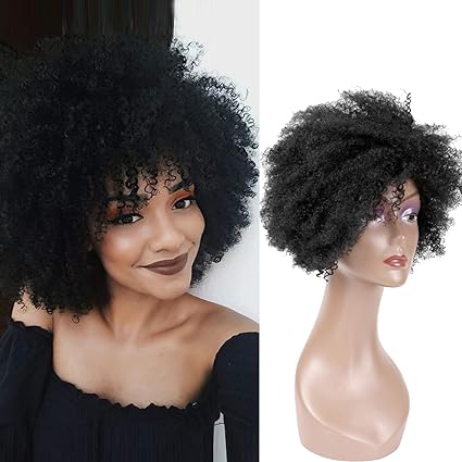 Hairphocas Short Curly Afro Wigs Fluffy Kinky 100 Human Wigs
