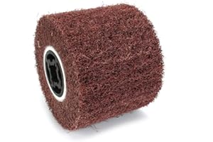 BAISIKY 120x100x19mm Non-Woven Abrasive Wire Drawing Polishing Burnishing Wheel Flap Brush for Surface Treatment Stainless Steel, Aluminum, Copper, and More - 80 Grit