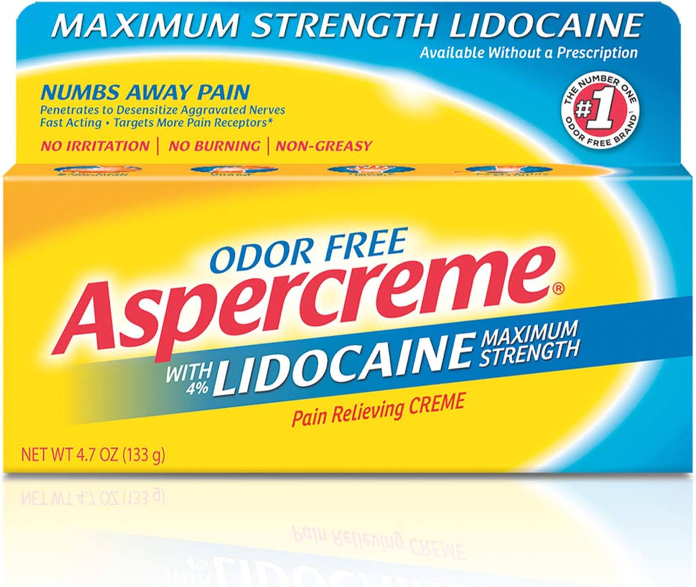 Aspercreme with Lidocaine Maximum Strength Pain Relief Cream, 4.7 oz