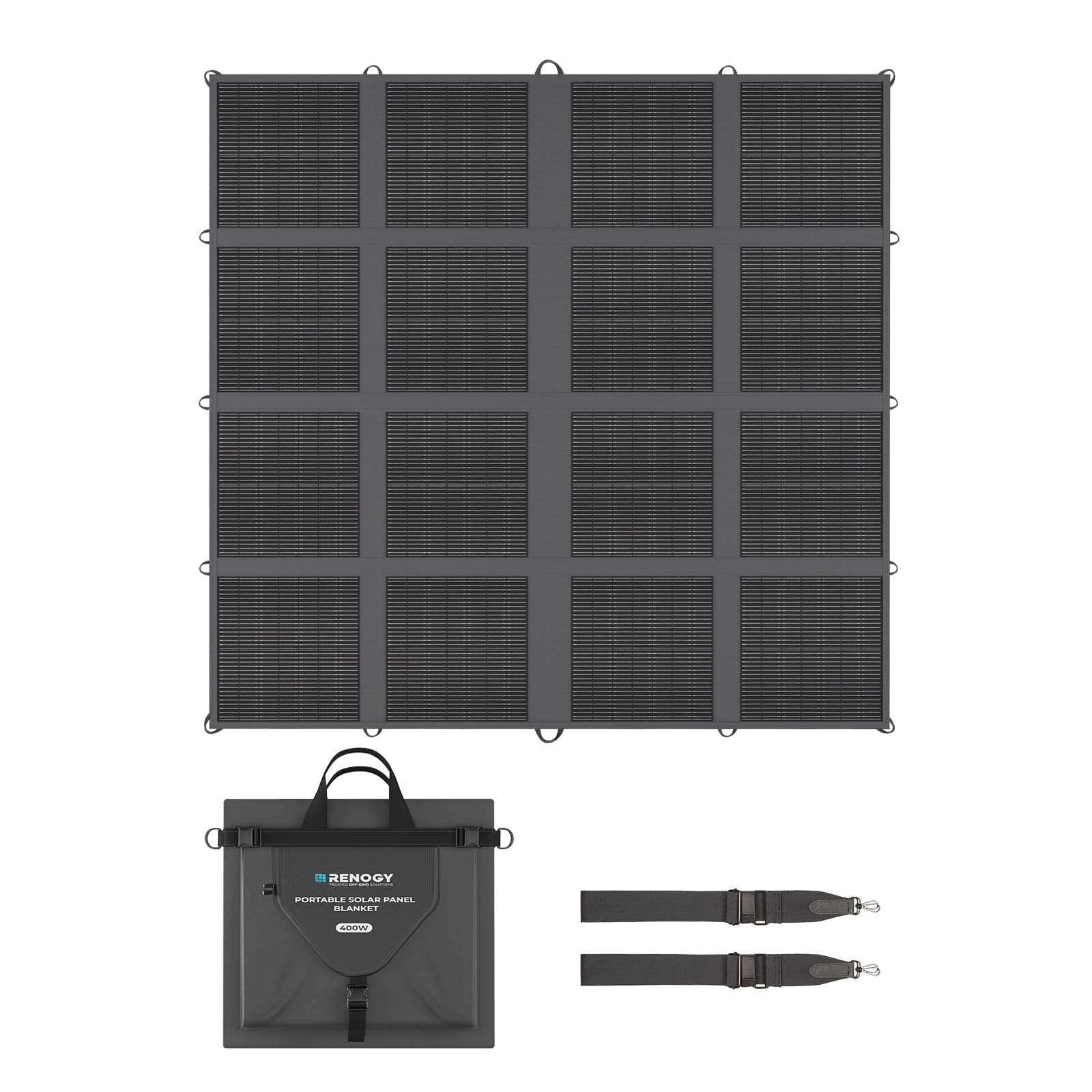 Photo 1 of (PARTS) (DAMAGED- CABLES ARE CUT) Renogy N-Type 400Watt Portable Solar Blanket Foldable Solar Panel, 25% High Efficiency, Lightweight Solar Generator for Power Station Off Grid Outdoor Activities, SUV, RV, Marine, Camping