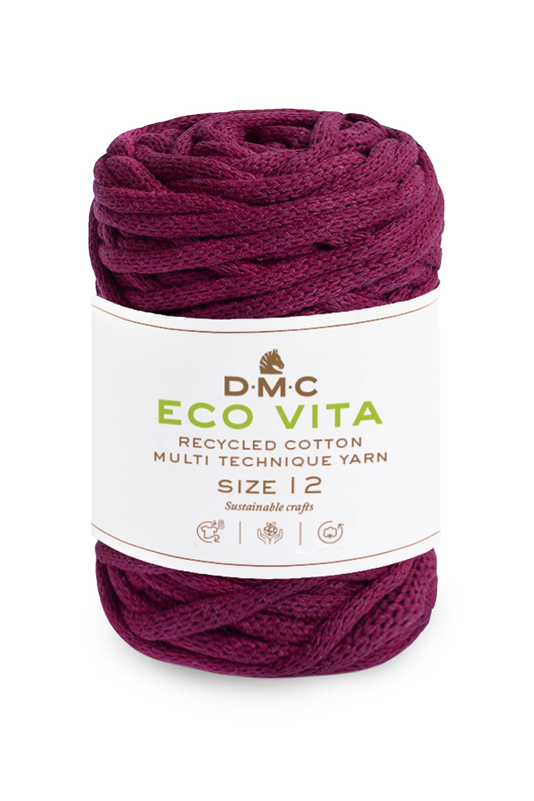 DMC Eco Vita 12, Crochet Knitting Macrame Yarn, Plum (61) 250g — image 1