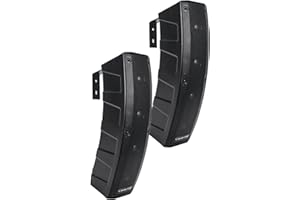 Sound Town 2-Pack 250W Passive Column Array Speakers with 4 X 4” Woofers, Wall-Mount Brackets for Installation, Event, Church