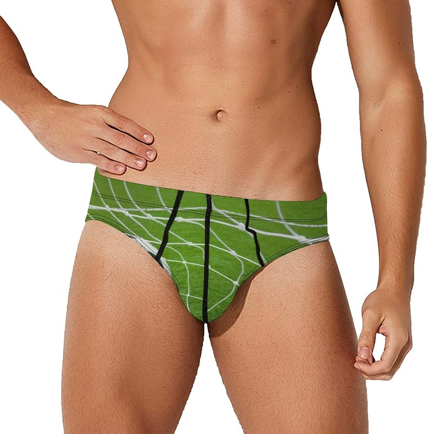 Mens Underwear Briefs Football Field Men Sexy Bikini Briefs Breathable Elastic Waistband S2XL