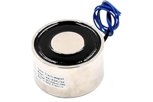 AKZYTUE DC 12V 700N 154LB/70Kg Suction Holding Sucker Round Electric Magnet Solenoid Lifting Cylinder Electromagnet 59 x 34mm