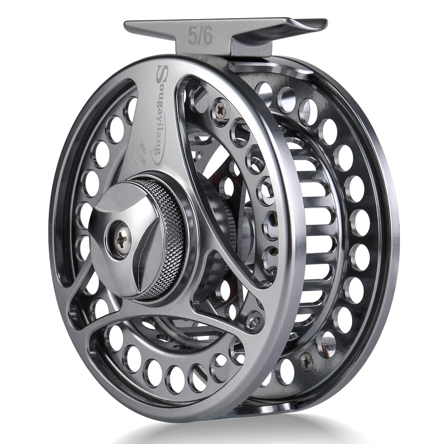 Sougayilang Fly Fishing Reel Ultralight Anti-Oxidation,CNC-machined Aluminum Alloy Body and Spool fly fishing reels size 5/6