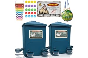 ZINZINULER Chicken Waterer, Chick Water,Chicken Coop Accessories - 8 Gallon Capacity, 2-Pack (Prussian Blue, Large)