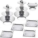 7 Pieces Cake Stand Set 3-Tier Cardboard Cupcake