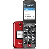 LIVELY Jitterbug Flip Cell Phone for Seniors, Flip2, Red | Simple Flip Phone for Seniors with No SIM Needed, Requires an Activated Phone Plan, Not Compatible with Other Carriers