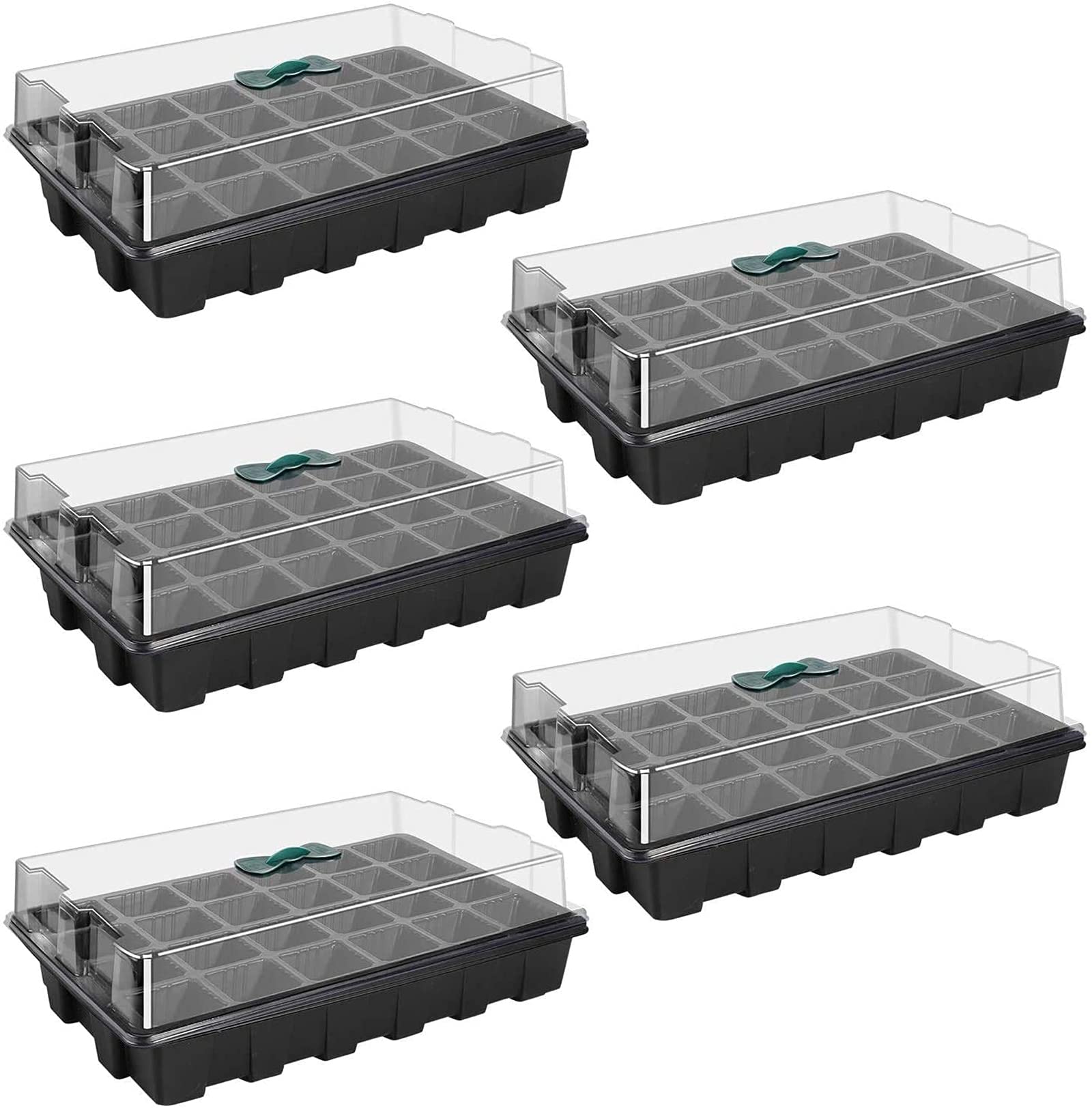 Buy Richaa Seed Trays with Lids 5 Pack 120 Cells Seed Propagator Tray Germination Box Starter