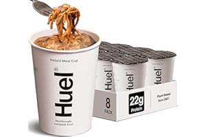 Huel Hot and Savory Cups | Korean BBQ | 25g Protein Plant Based Instant Meal | 27 Vitamins and Minerals | 100% Nutritionally Complete | 8 Cups