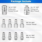 Spurtar 10 Pcs Air Line Connectors 1/4 Inch BSP Quick Couplers Kit view 5