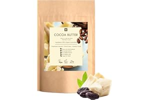 Cocoa (Cacao Butter) Butter, Pure, Raw, Unprocessed. Incredible Quality and Scent. Use for Lotion, Cream, Lip Balm or Body Butter. NON-GMO, Vegan - 1 lb By SaaQin®