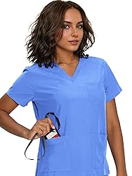 floralhue Scrubs for Women, V-Neck Scrubs Top