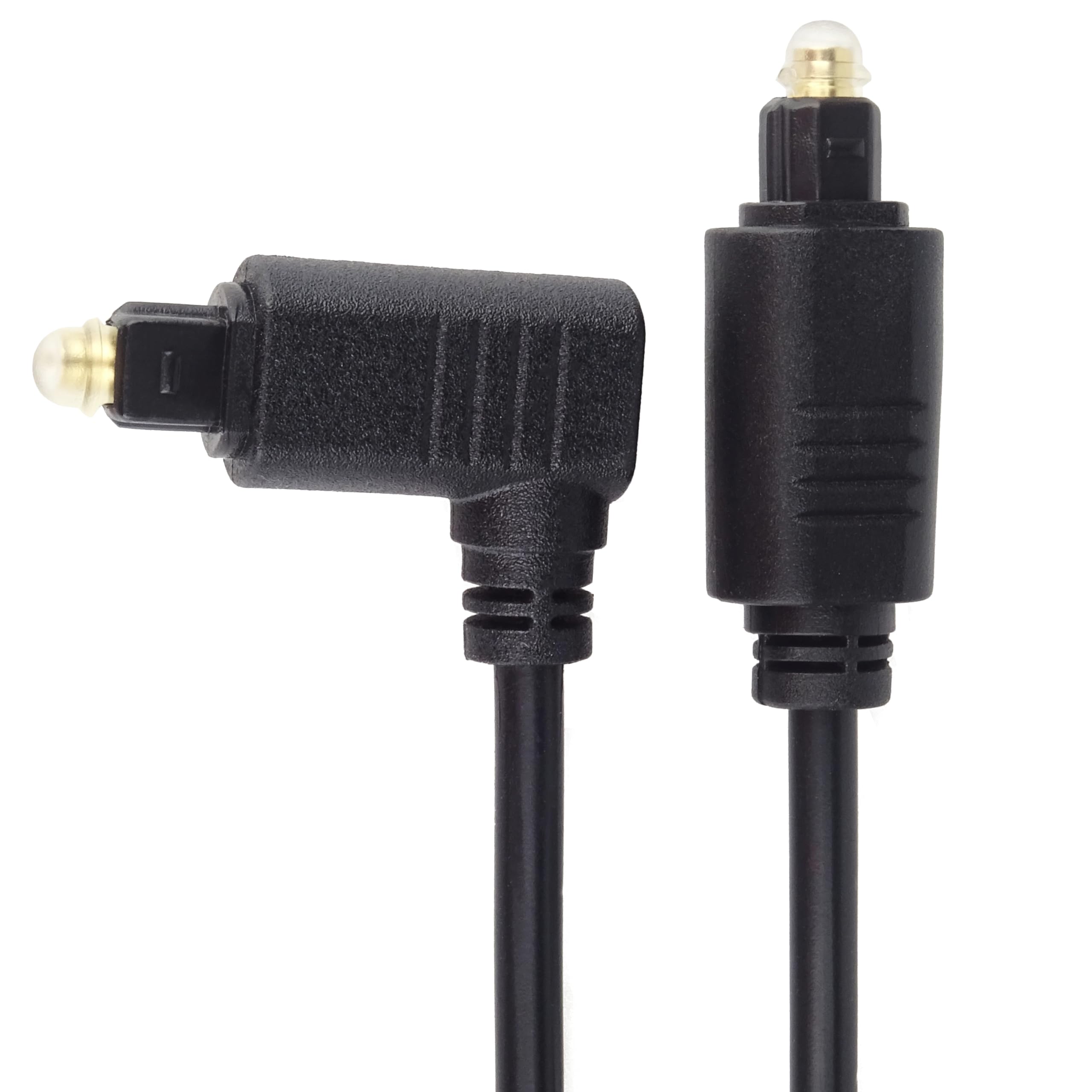 PremiumCord kjtos3-2 Optical Audio Cable Toslink Angled 2 m Toslink Male to Male 90° Digital Cable for HiFi Sounbar TV HQ Audio Gold-Plated Colour Black