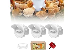 TNDCKP DIY Automatic Poultry Chicken Chick Coop Food Feeder Ports Cups Kit No Waste Food Dispenser Comedero De Gallinas for Chickens,3 Ports 1 Hole Saw