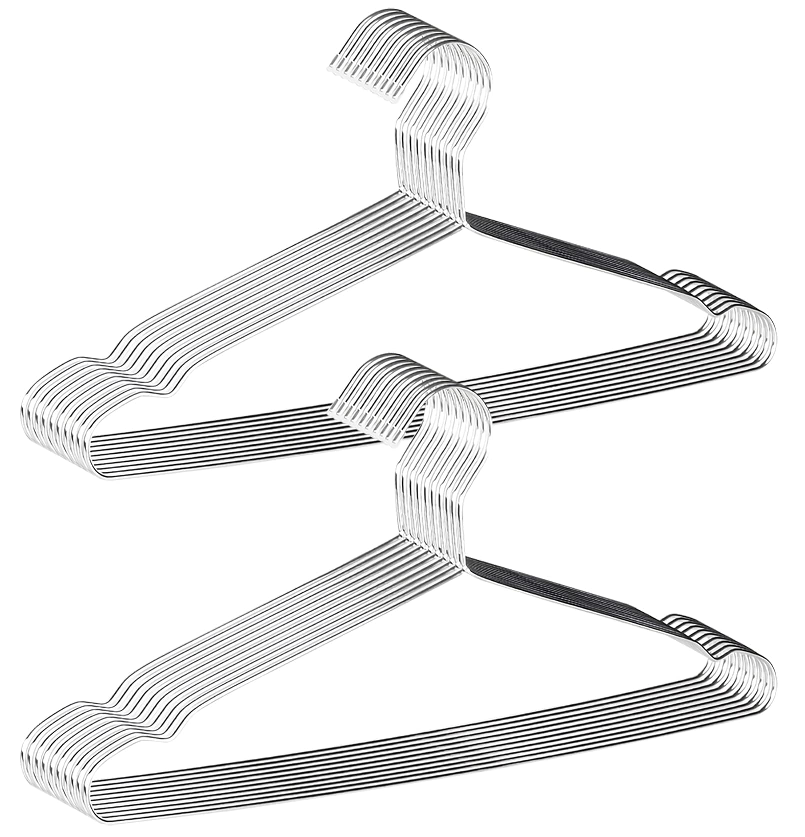 AUV ハンガー ステンレスハンガー 20本組 すべらない 頑丈 錆びにくい 曲がらない スカート シルバー ズボン コート 3.2mm 幅42cm商品画像